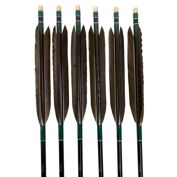 弓道 矢 黒手羽　B級品　2015　6本組【D-1718】