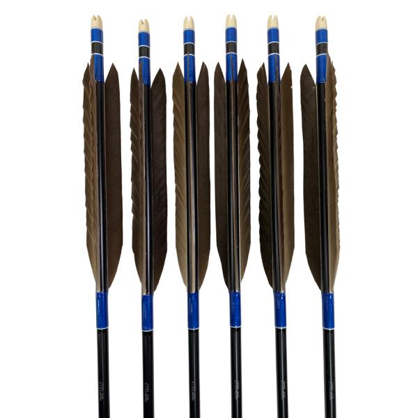 弓道 矢 黒手羽　B級品　2015　6本組【D-1720】