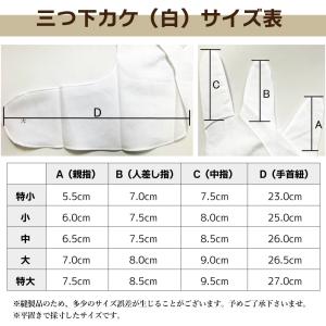 三つ下カケ 白 ゆがけ下 三つ指 下掛け 下か...の詳細画像1