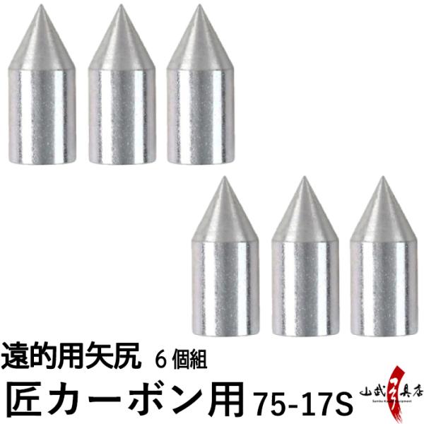遠的用 矢尻 匠カーボン用 75-17S 6個組 弓道 矢 やじり 【N-044】【ネコポス対象】