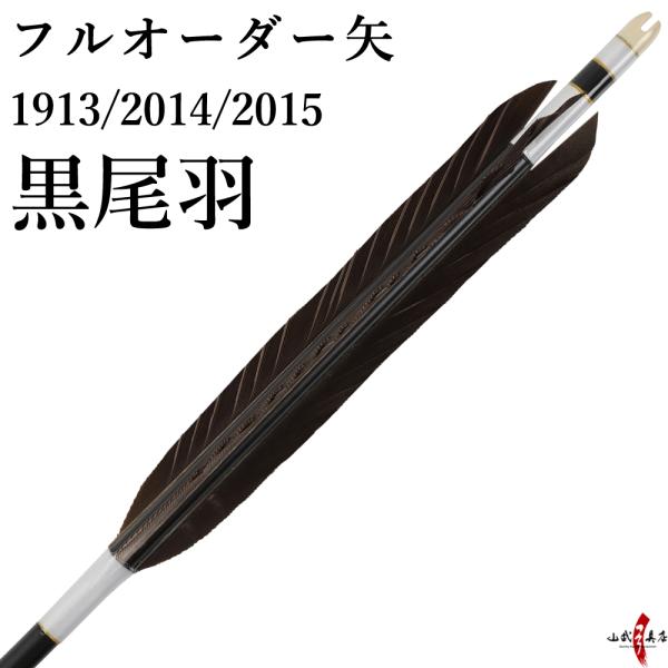 フルオーダー製作 矢 黒尾羽 6本組 （イーストンシャフト1913 2014 2015） o-018