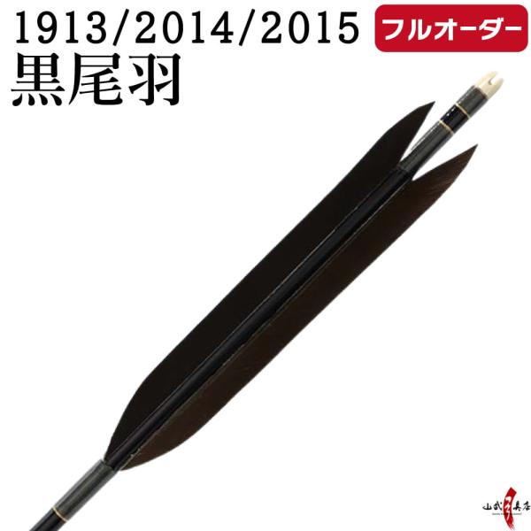 フルオーダー製作矢 1913/2014/2015 黒尾羽  6本組　選べる：シャフトカラー（5色）、...