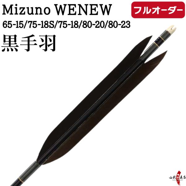 フルオーダー製作矢 Mizuno WENEW 黒手羽  6本組　サイズ(65-15 / 75-18S...
