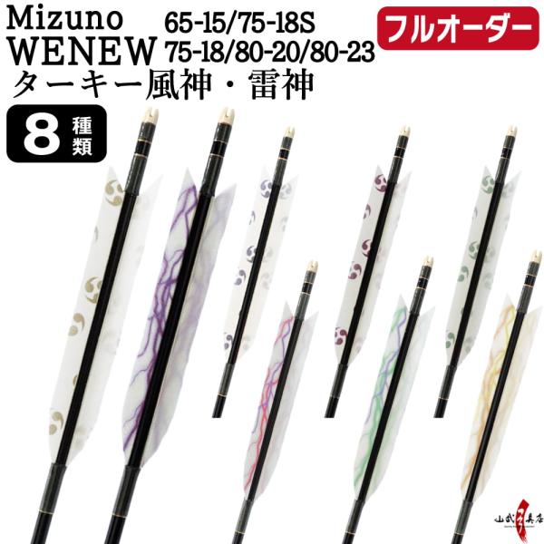 フルオーダー製作矢 Mizuno WENEW ターキー 風神 雷神 6本組　(65-15/75-18...