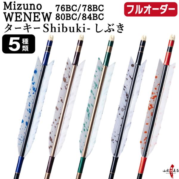フルオーダー製作矢 Mizuno WENEW BC カーボン ターキー Shibuki しぶき 6本...