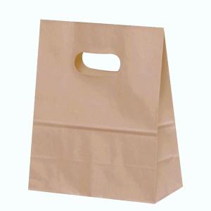 手提げ紙袋 イーグリップ　S　茶無地　巾160×マチ80×高さ195mm（50枚セット）｜samipri