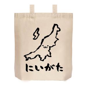 にいがた　新潟県　都道府県　地図　筆絵　イラスト　トートバッグ｜samoeskey