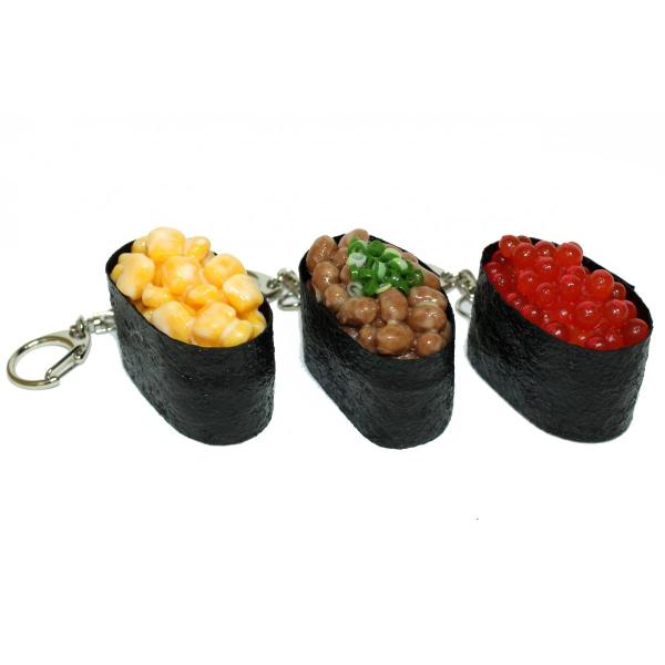 実物大　寿司　キーホルダー　つぶつぶ軍艦セット　食品サンプル