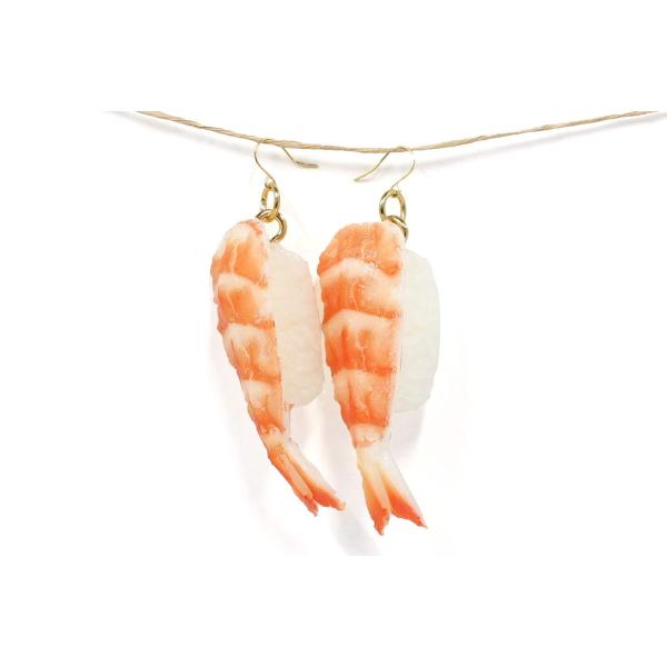 ピアス（ゴールド） 食品サンプル (寿司海老)