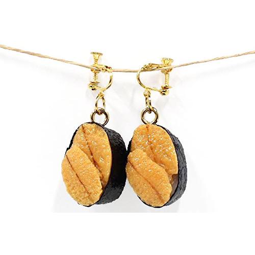 イヤリング（ゴールド） 食品サンプル (寿司うに)