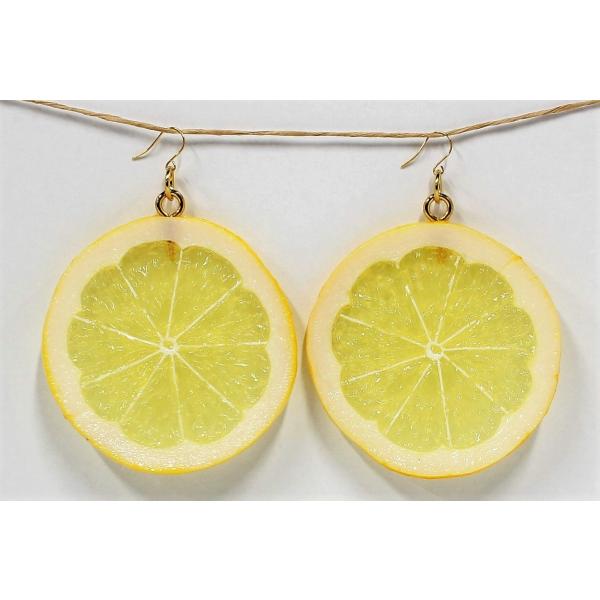 食品サンプル　ピアス(ゴールド）　レモン輪切り