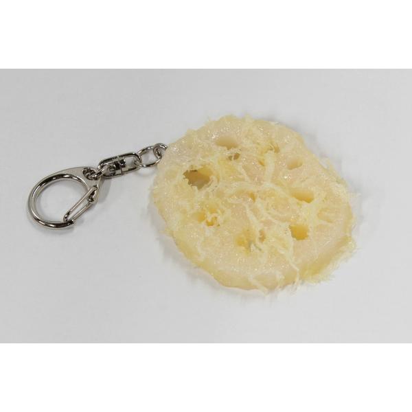 食品サンプル　キーホルダー　れんこん天