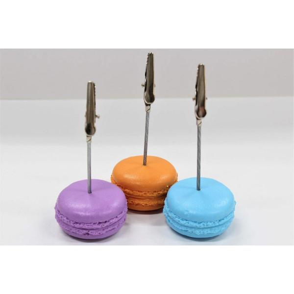マカロンのメモクリップ　3色セット（パープル・オレンジ・ブルー）　食品サンプル　i-585