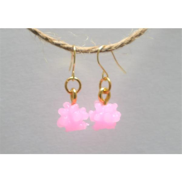 金平糖（ピンク色） ピアス(ゴールド） 食品サンプル