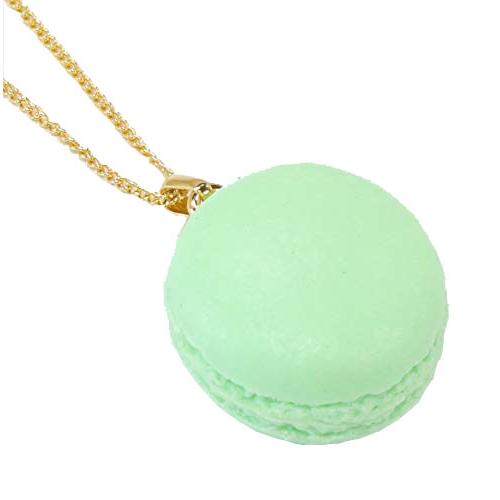 食品サンプル ネックレス（ゴールド） マカロン（グリーン）