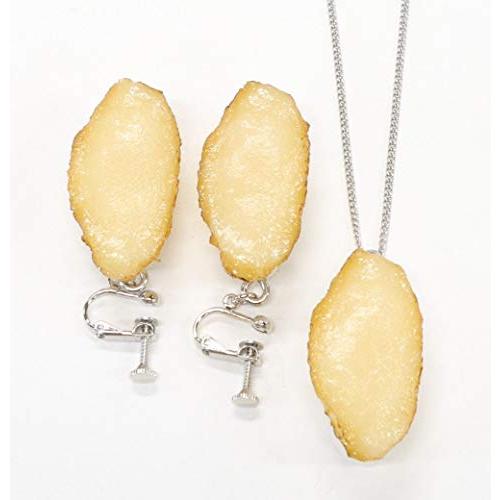 食品サンプル ネックレス・イヤリングセット（シルバー） ミニチュア寿司（あわび）