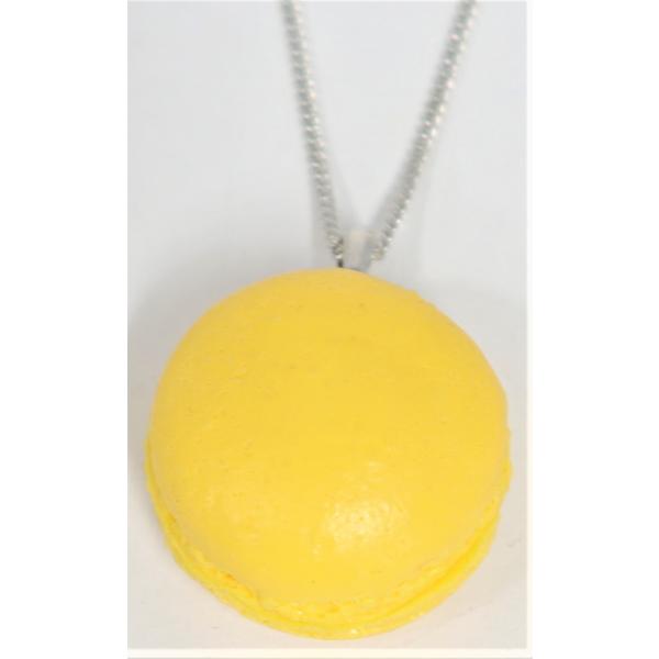 ネックレス(シルバー） マカロン　イエロー　食品サンプル　