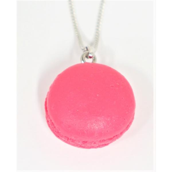 ネックレス(シルバー） マカロン　ピンク　食品サンプル　
