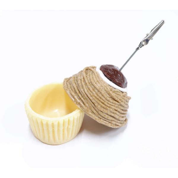 食品サンプル 渋皮モンブラン メモクリップ小物入れ メモスタンド