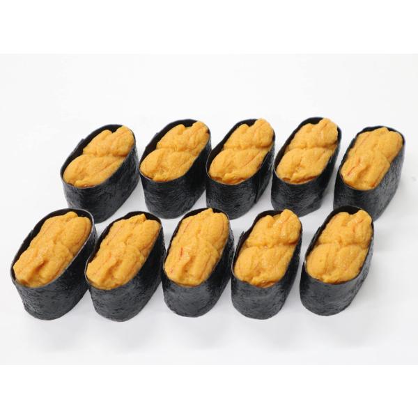 食品サンプル　寿司　ウニ（10貫セット）　パーツ　販促　インテリア　ディスプレイ　軍艦