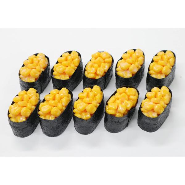 食品サンプル　寿司　コーンマヨ（10貫セット）　パーツ　販促　インテリア　ディスプレイ　軍艦