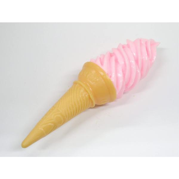 食品サンプル　ソフトクリーム（ストロベリー）　販促　ディスプレイ　