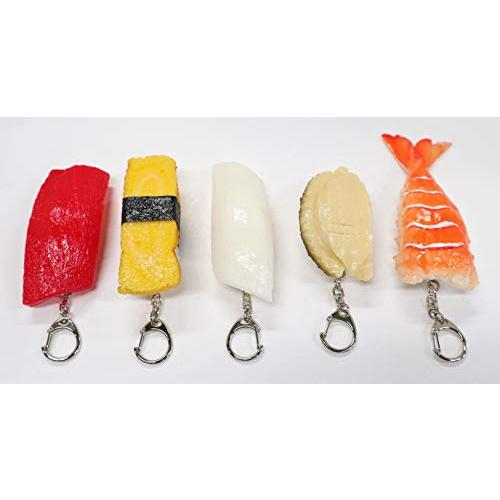 食品サンプル セットでお得に 上にぎり5貫セット 寿司 キーホルダー 実物大 雑貨 小物 お土産 (...