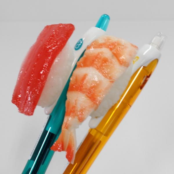 食品サンプル 寿司ペン2本セット (ボールペンまぐろ・シャーペンえび)