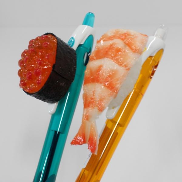 食品サンプル 寿司ペン2本セット (ボールペンいくら・シャーペンえび)