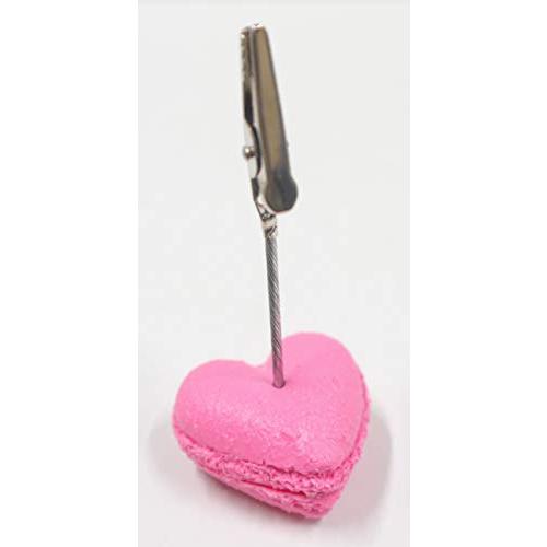 ハートマカロン（ピンク） メモクリップ メモスタンド