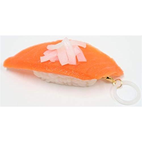 食品サンプル　アンブレラマーカー　寿司　原寸大　サーモン（オニオン付き）