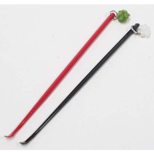 耳かき 金平糖 2本セット（白(黒)、抹茶(朱)）