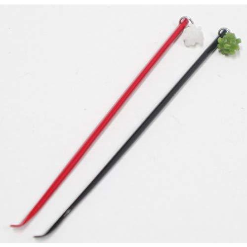 耳かき 金平糖 2本セット（白(朱)、抹茶(黒)）