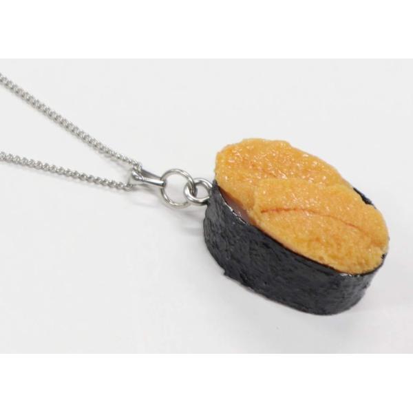 ネックレス(シルバー）  食品サンプル ミニチュア寿司（うに）