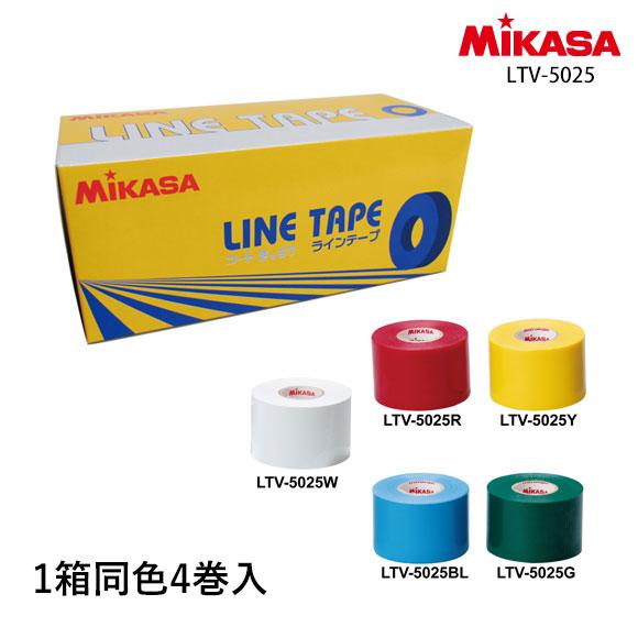 ミカサ MIKASA LTV-5025 W/R/BL/Y/G 伸びるタイプ 5cm幅 4巻入 ライン...