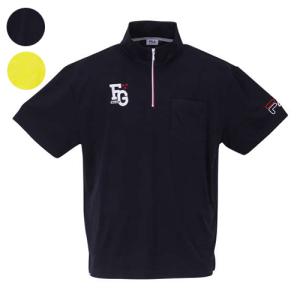 大きいサイズ  ジャガードハーフジップ半袖シャツ  FILA GOLF  フィラゴルフ  メンズ  UVカット  吸汗速乾  サスティナブル  3L 4L 5L 6L｜samsin