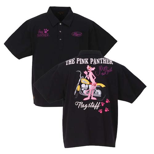 大きいサイズ PINK PANTHER×FLAGSTAFF ピンクパンサー半袖ポロシャツ フラッグス...