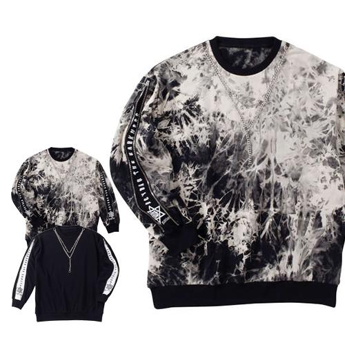 大きいサイズ メンズ PSYCHO NATION サイコネーション 袖ジップ ネックレス付 クルー ...