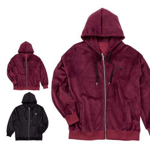 大きいサイズ Re:luxi ベロアフルジップパーカー メンズ 3L 4L 5L 6L ビッグサイズ