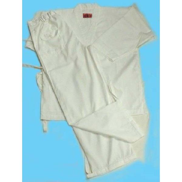ポリ綿作務衣（白）　日本製