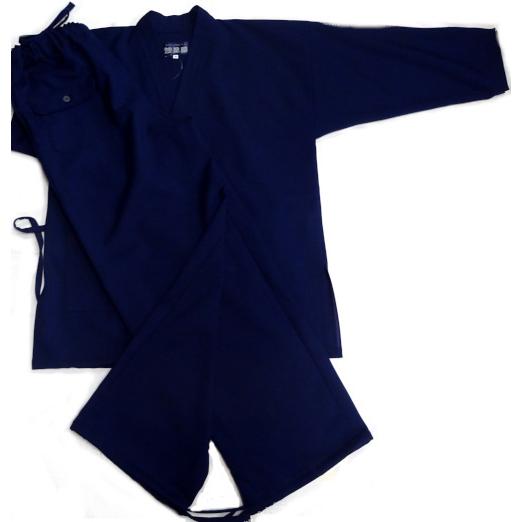 純ウール作務衣（紺）　日本製