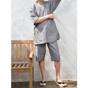 甚平 じんべい 夏用 男性用 濃紺 黒 緑 灰...の詳細画像2