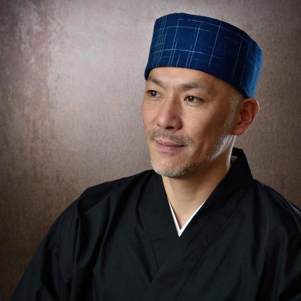 備後絣 藍染乱れ絣 利休帽 和帽子 S M