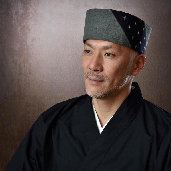 墨染 久留米十字絣 利休帽 和帽子 L