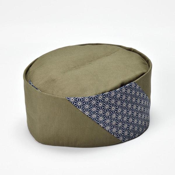 うぐいす利休帽 麻の葉柄 利休帽 茶人帽 L