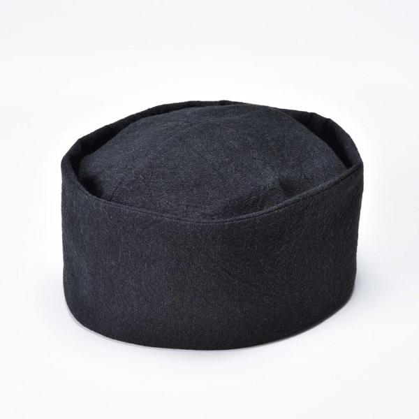 茶匠形 綿麻利休帽 黒 S M 和帽子 利休帽