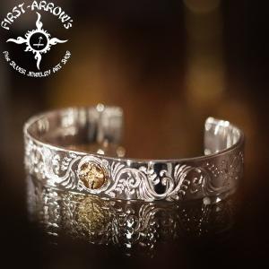 FIRSTARROW'S K18付　平打12mmカラ草彫りバングル BR-026 20241108055835_product_BR-