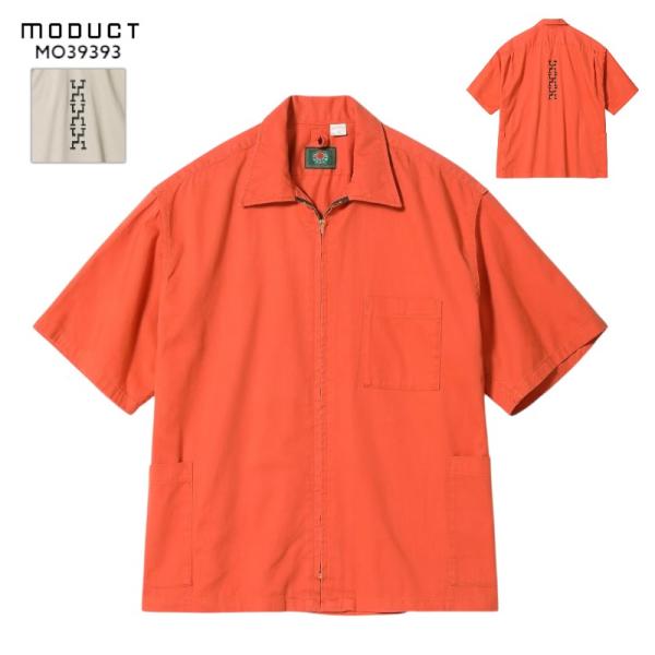 モダクト MO39393 コットンツイル スクラブシャツ with ステンシルプリント エイジングモ...