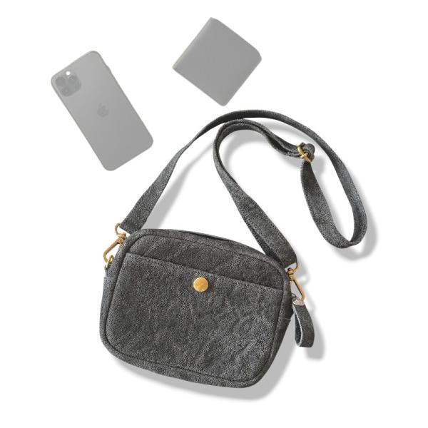 スマホショルダー 横型 ミニショルダーバッグ スマホポーチ スマートフォンケース　エレファントレザー