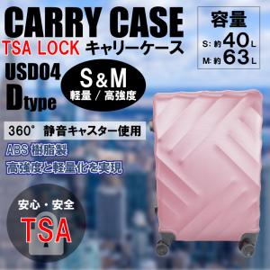 S&Mサイズセット 軽量樹脂製キャリーケース ピンクの商品画像